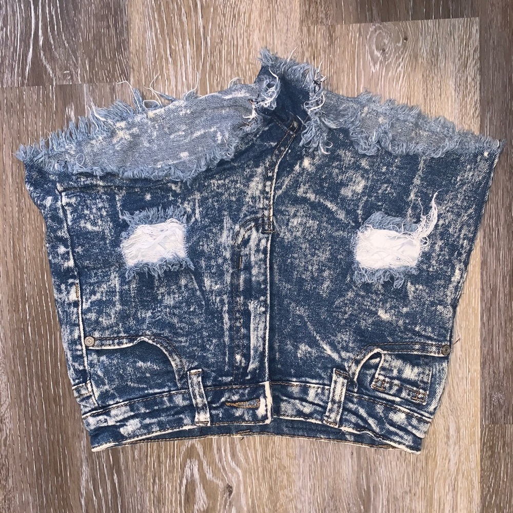 Acid wash shorts